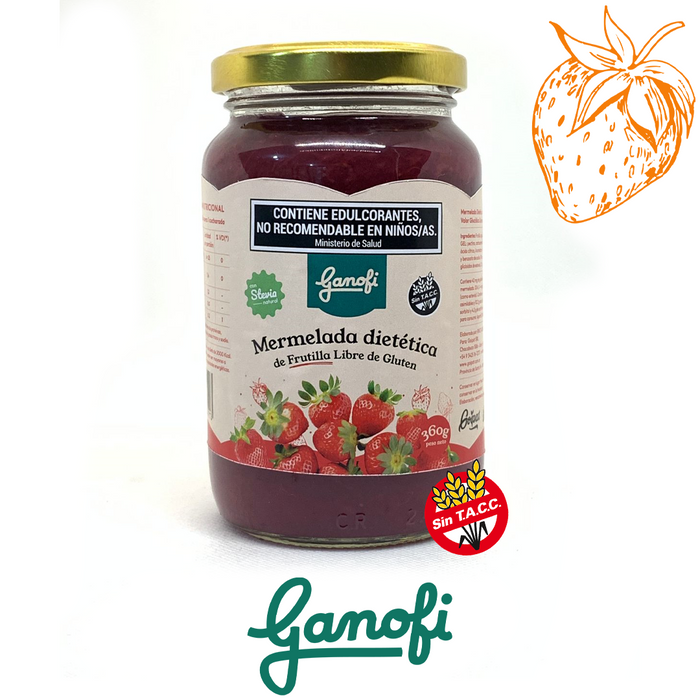 MERMELADA DE FRUTILLA CON STEVIA X 400 GRS - GANOFI