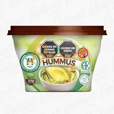 HUMMUS DE GARBANZO CON PALTA Y OLIVA X 220 GRS - FELICES LAS VACAS