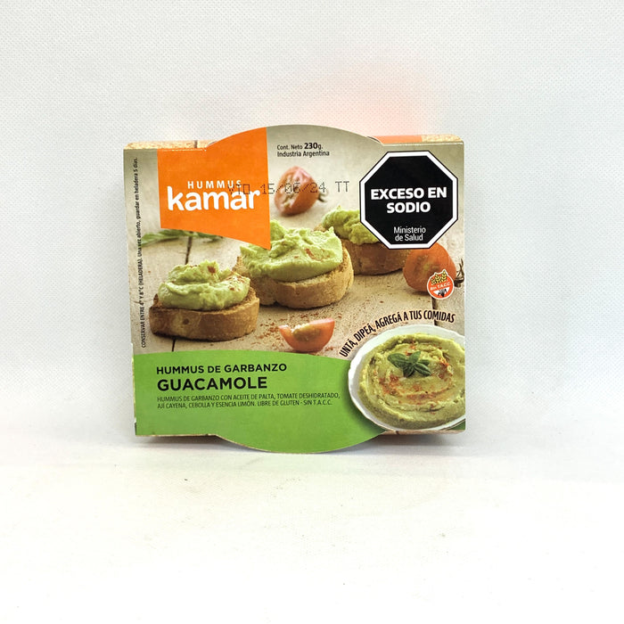 KAMAR - HUMMUS DE GARBANZO CON GUACAMOLE X 230 GRS