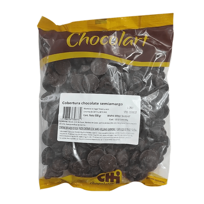 CHOCOLART - CHOCOLATE DE COBERTURA SEMI AMARGA X 500 GRS