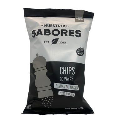 NUESTROS SABORES - CHIPS DE PAPAS CON PIMIENTA NEGRA