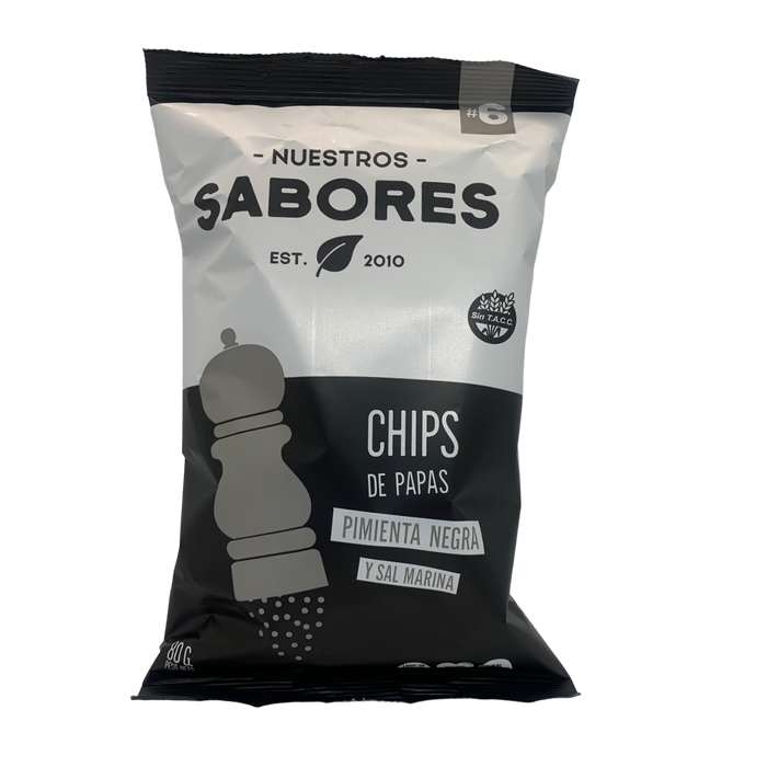 NUESTROS SABORES - CHIPS DE PAPAS CON PIMIENTA NEGRA