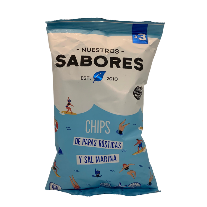 NUESTROS SABORES - CHIPS DE PAPAS RUSTICAS Y SAL MARINA