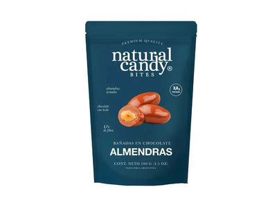 NATURAL CANDY - Almendras bañadas en Choco negro x 100g