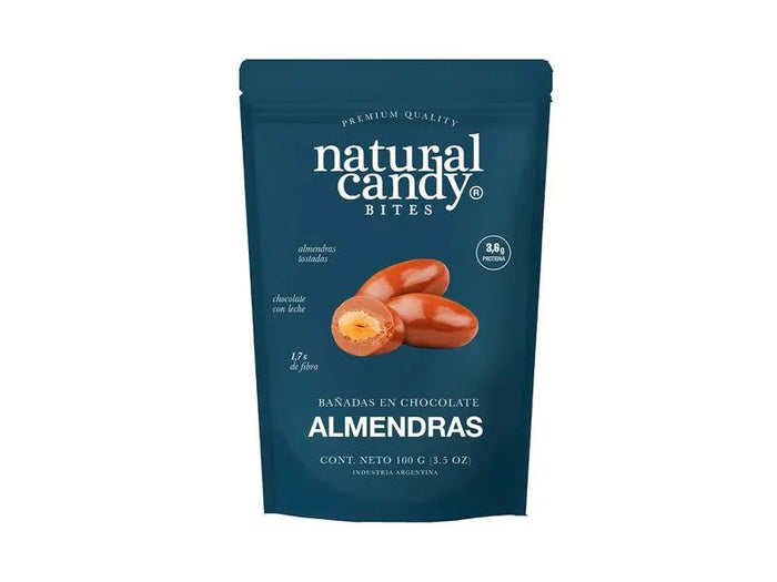 NATURAL CANDY - Almendras bañadas en Choco negro x 100g