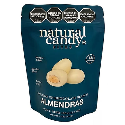 NATURAL CANDY - Almendras bañadas con choco Blanco x 100g