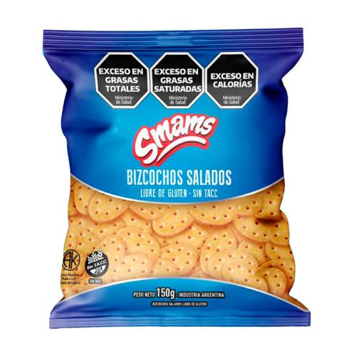 BIZCOCHOS SALADOS X 150 GRS SIN TACC - SMAMS