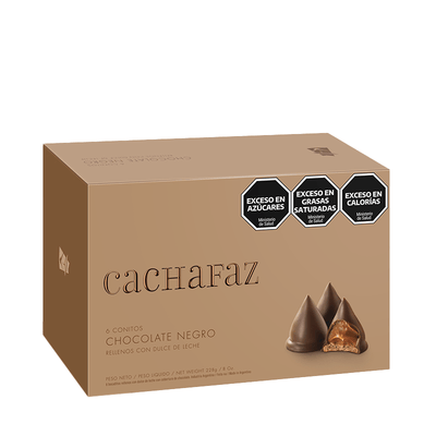 CONITO DE CHOCOLATE NEGRO RELLENO DE DULCE DE LECHE x 38 GR - CACHAFAZ