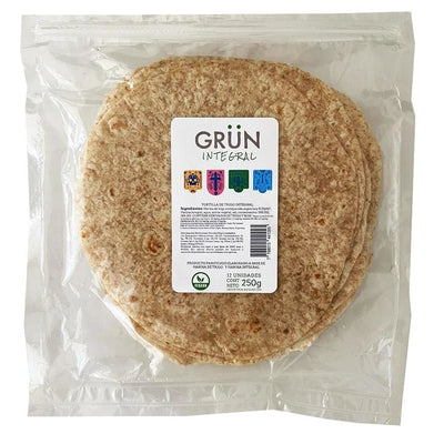 GRUN - TORTILLAS VEGANAS INTEGRALES x 200 GR