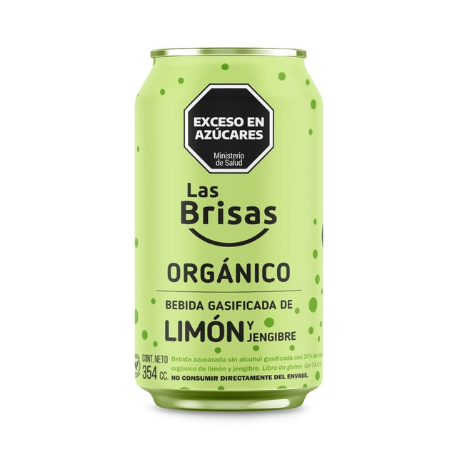 LAS BRISAS - GASEOSA ORGANICA DE LIMON Y JENGIBRE x 345 ML