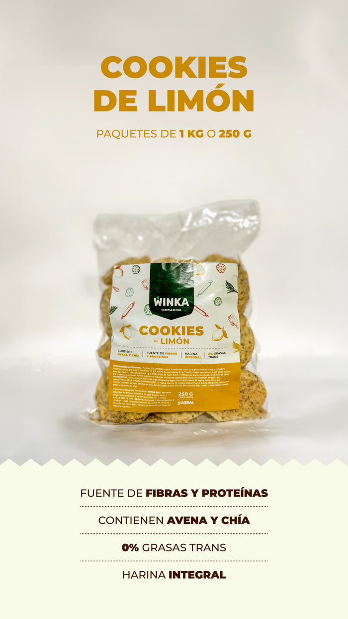 COOKIES INTEGRALES DE LIMON X 1 KG - WINKA