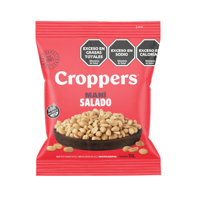 CROPPERS - MANI FRITO SALADO SIN PIEL X 350 GR