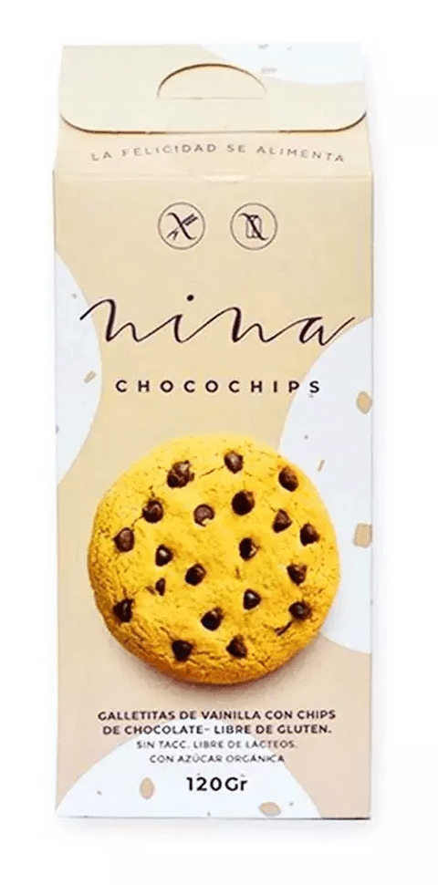 NINA - GALLETITAS DE VAINILLA CON CHIPS DE CHOCOLATE x 120 g