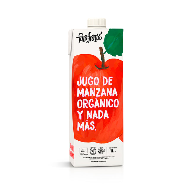 PURA FRUTTA -100% JUGO EXPRIMIDO DE MANZANA ORGANICA - 1 LITRO