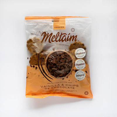 COOKIES VEGANAS VAINILLA Y CHIPS DE CHOCOLATE X 150 GRS - MELTAIM