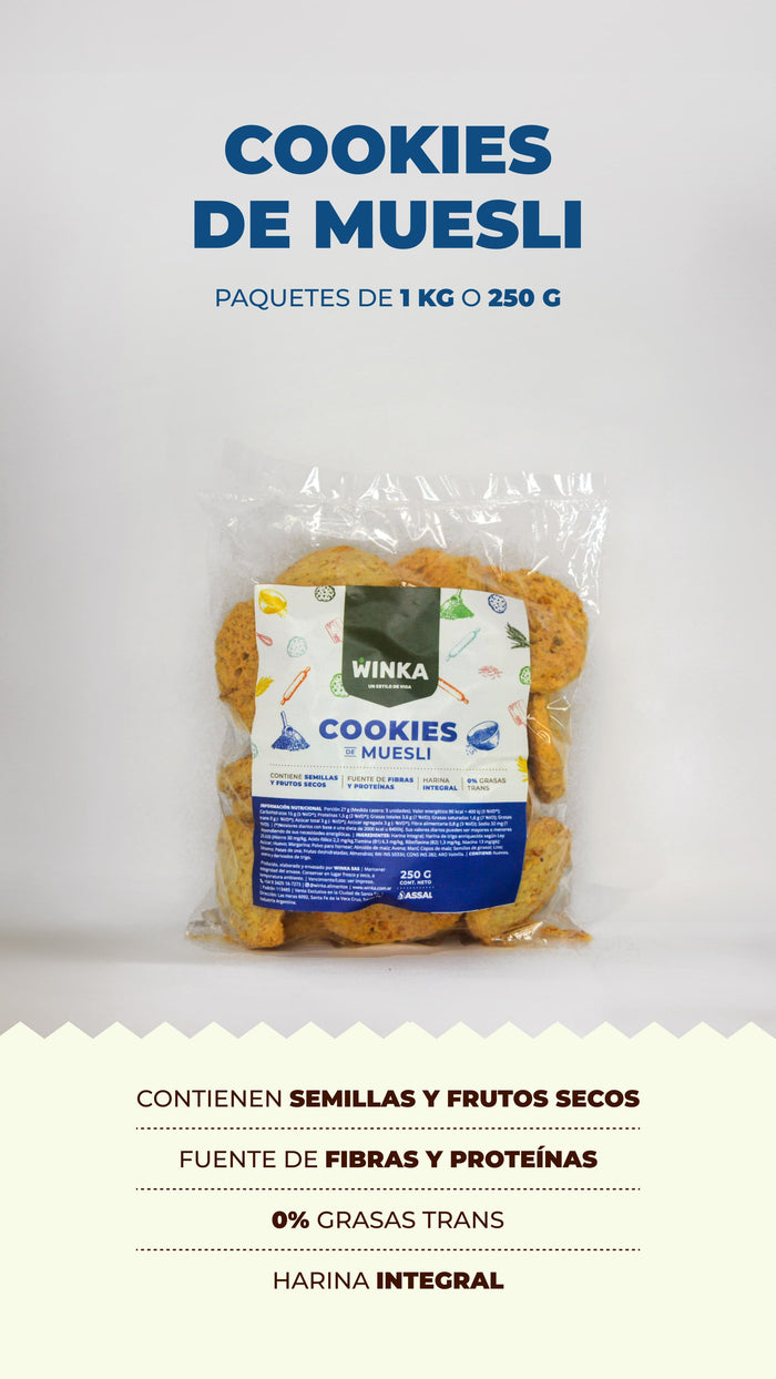 COOKIES INTEGRALES CON MUESLY  X 1 KG - WINKA