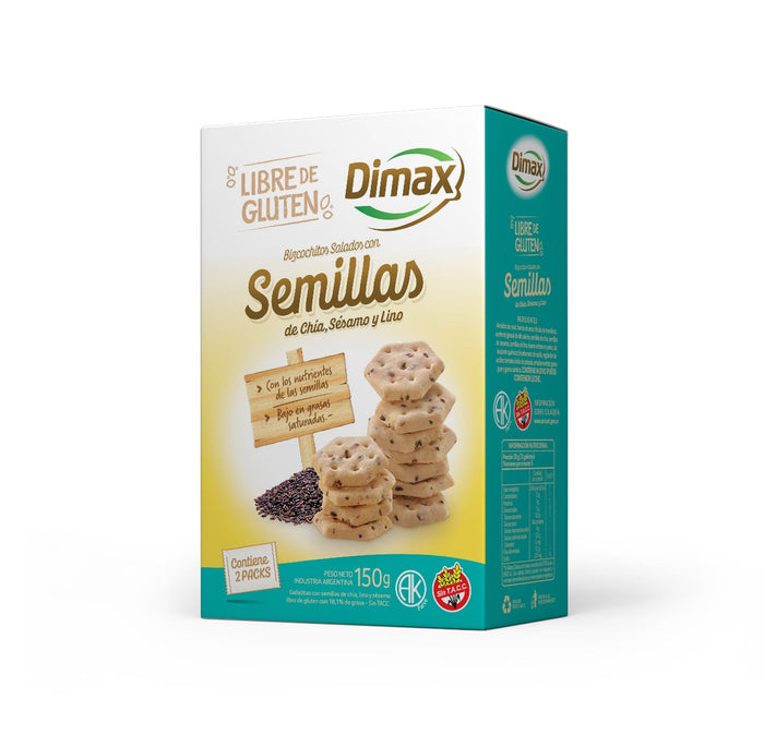 GALLETITAS MIX DE SEMILLAS - CAJA CON 2 PACKS X 75 GRS - DIMAX