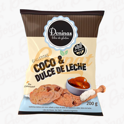 DONINAS - GALLETITAS SIN TACC DE COCO Y DULCE DE LECHE 200 GRS