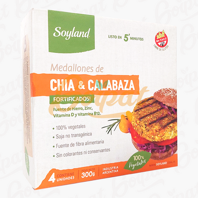 SOYLAND - MEDALLÓN CHIA Y CALABAZA X 4 UNIDADES