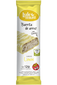 BARRITA DE ARROZ RECUBIERTA CON PASTA DE LIMON X 20 UN - LULEMUU