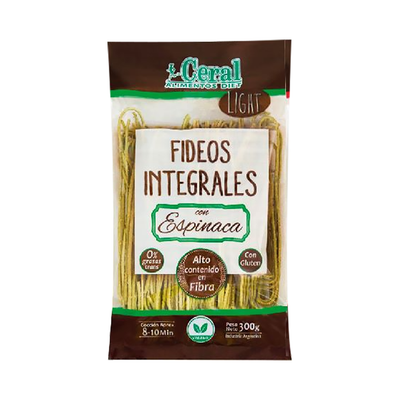 FIDEOS INTEGRALES DE ESPINACA X 300 GRS GRS - CERAL