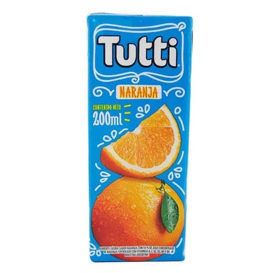 JUGO TUTTI DE NARANJA, SIN AZUCAR AGREGADA - SIN TACC X 200 ML - TUTTI