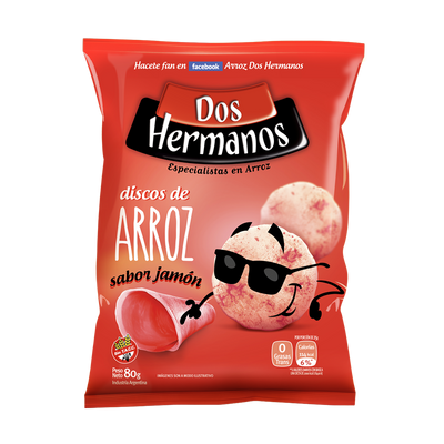 DISCOS DE ARROZ SABOR JAMON SERRANO X 80 GRS - DOS HERMANOS